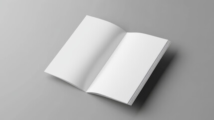 A blank half-folded booklet, postcard, flyer, or brochure mockup template set against a gray background, providing a clean and neutral canvas for showcasing design concepts