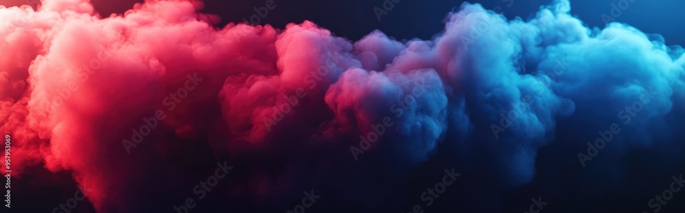 Poster minimalist background featuring smoke and clouds 3d illustration and rendering