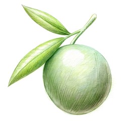 A hand drawn illustration of a single olive with leaves. perfect for adding a touch of nature to your designs.