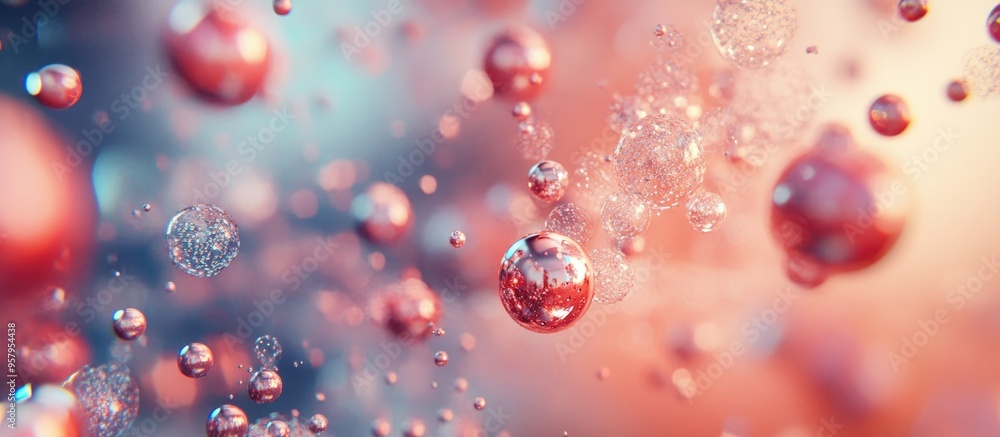Poster stunning backdrop featuring beads particles and simulations in a 3d rendered illustration