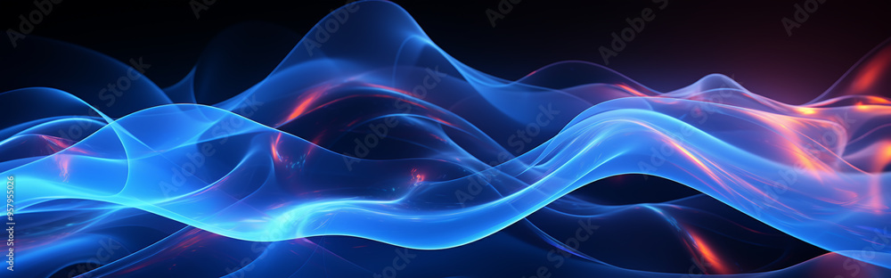 Wall mural abstract smooth blue wave gradient background design template
