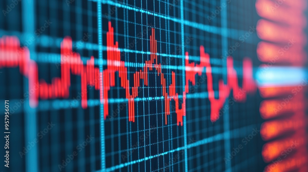 Poster analyzing market trends with dynamic visuals - with copy space in quality