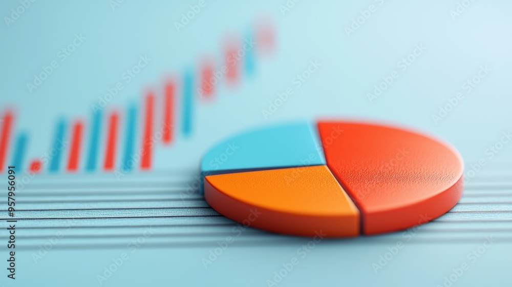 Poster futuristic market analysis trends visualization in with copy space for text