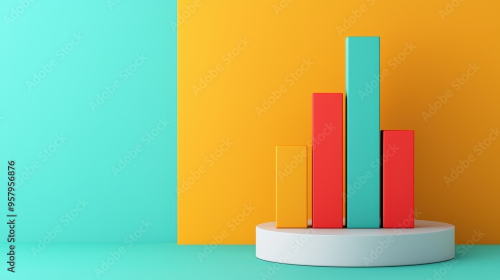 Poster futuristic economic predictions - data-driven insights with copy space, selective focus in