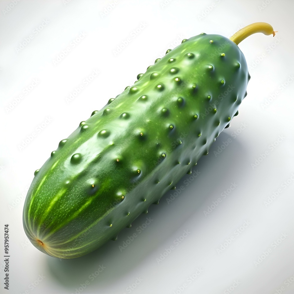 Aufkleber a high quality 3d rendering of a fresh. green cucumber. perfect for adding a touch of nature to your
