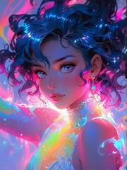 Fototapeta premium 幻想的な美しい女の子イラスト,Generative AI AI画像