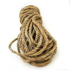 A rappelling rope is depicted against a white backdrop