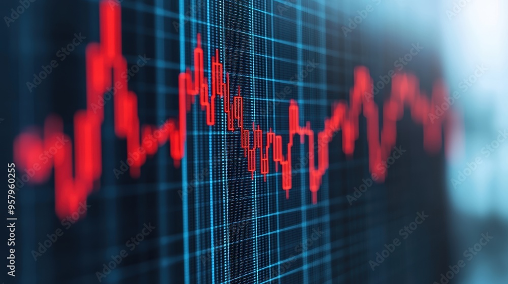 Aufkleber futuristic business forecasting and digital financial predictions concept in with copy space. select