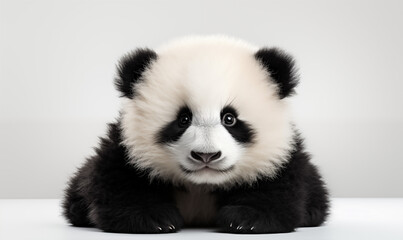 Naklejka premium Panda Studio Shot on a Clean Background