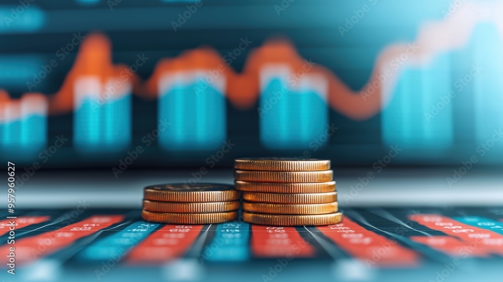 Poster Data-driven Business Insights: Layered Financial Analysis with Copy Space, Selective Focus in
