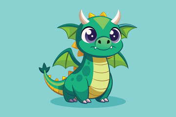 Cute  dragon cartoon, illustration   vector .eps