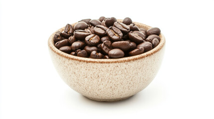 Full cup of coffee beans. Large roasted coffee beans