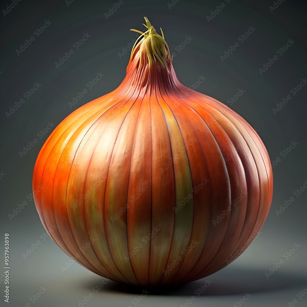 Aufkleber a realistic 3d rendering of a whole. ripe onion. perfect for adding a touch of culinary authenticity