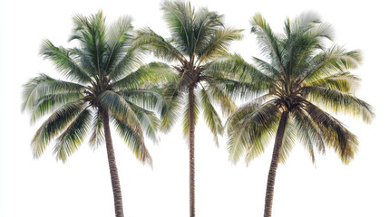 Obraz premium Cut out palm grove. Palm tree isolated on a transparent background via an alpha channel. Coconut tree. High-quality image for professional composition