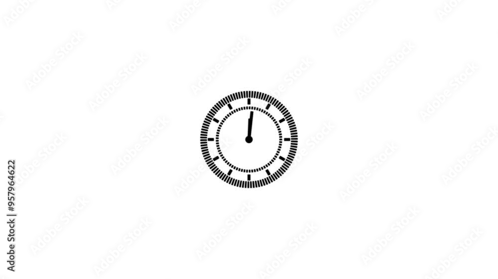 Aufkleber clock icon flat style 24 hours day fast speed moving time arrows, 12 hours clock dial loop, twenty-f