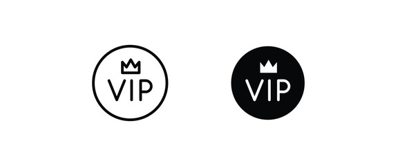 Vip label, badge tag icon. basic luxury premium quality elements Crown, rich, expensive, jewelry, VIP line and flat icons set, editable stroke isolated on white, linear vector outline illustration