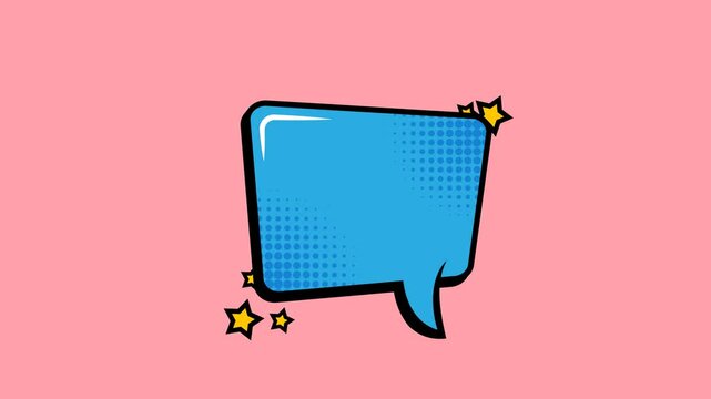 Cartoon style pop art speech bubble. Transparent background or green background. 4K
