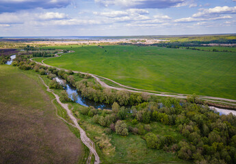 A river in the wild in summer