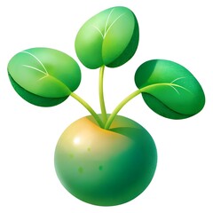 A cheerful 3D illustration of a watercress plant. perfect for adding a touch of nature to your designs.