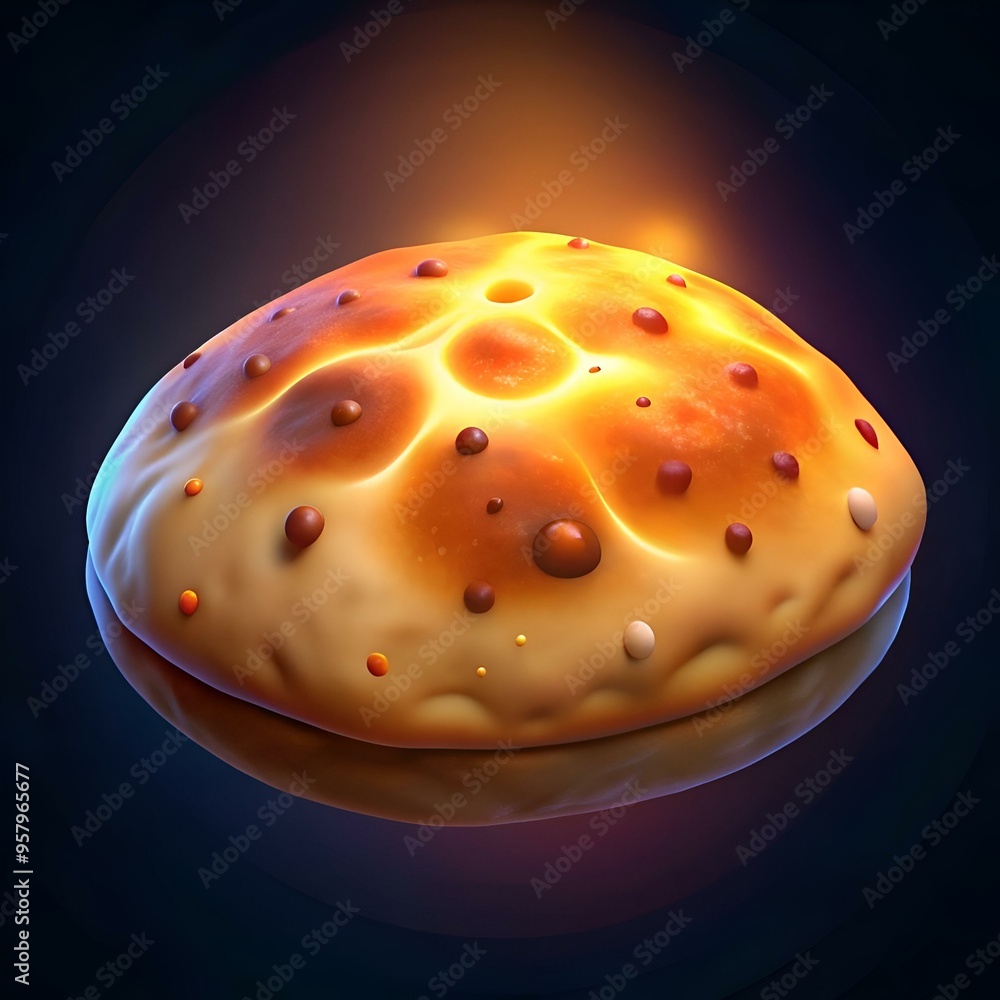 Poster a detailed 3d rendering of a single celled organism. highlighting its intricate structure and vibran