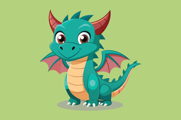 Cute  dragon cartoon, illustration   vector .eps