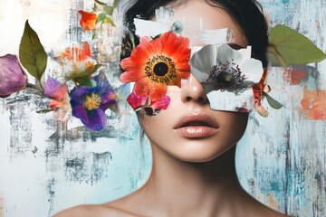 portrait of a woman with flowers