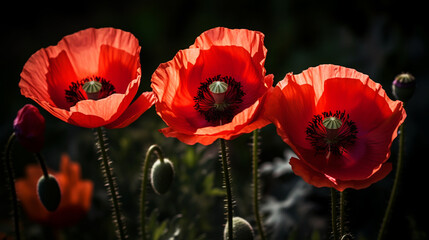 Fototapeta premium Remembrance day poppy. Red poppies