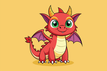 Cute  dragon cartoon, illustration   vector eps