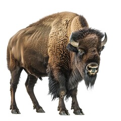 Majestic Bison Shot on transparent background 