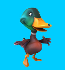 Fun 3D cartoon duck running