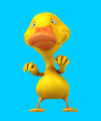 Fun 3D cartoon duck dancing