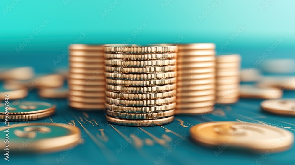 Poster Financial Investment Diversification Strategy Concept with Abstract Graphs and Copy Space for Text in Quality