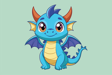 Cute  dragon cartoon, illustration   vector .eps