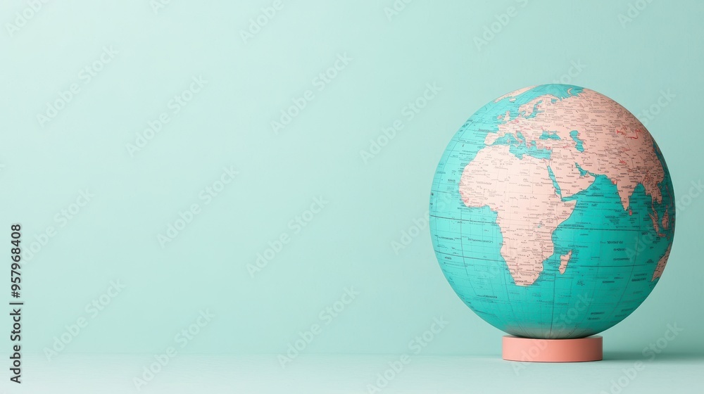 Poster global business expansion concept with arrows in - copy space for text, selective focus. quality.