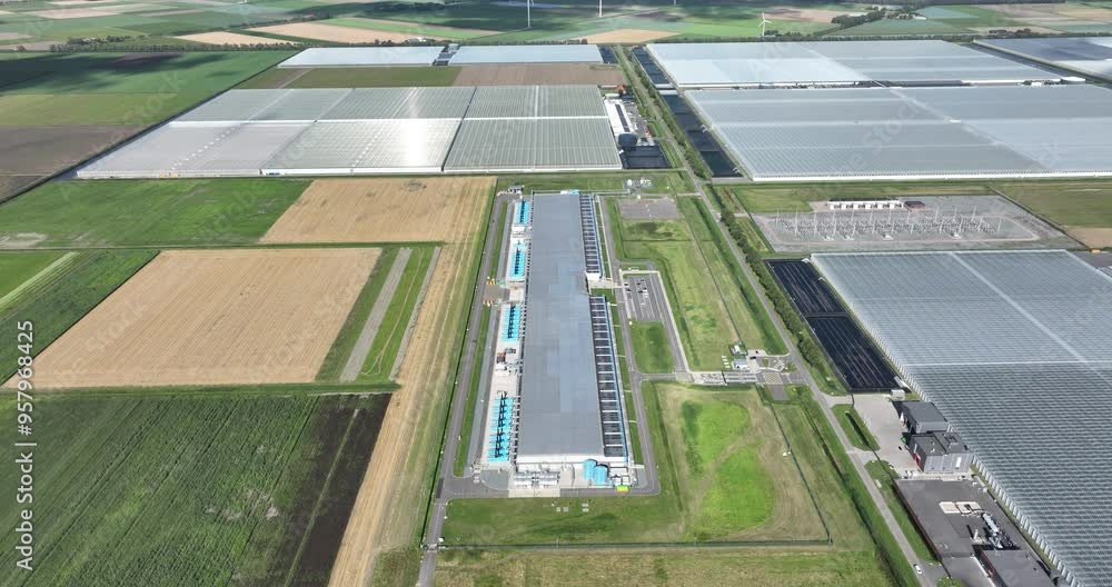 Poster data center, computing center, big data and internet infrastructure building facility.