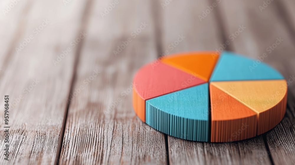 Poster strategic financial planning analysis with digital pie charts highlighted in quality with copyspace 
