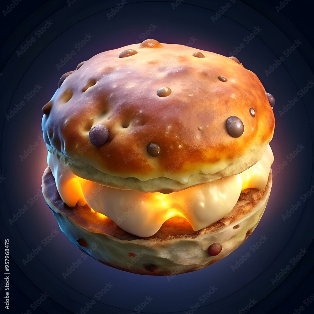 Poster a delicious 3d rendered scone. perfect for adding a touch of sweetness to your designs.