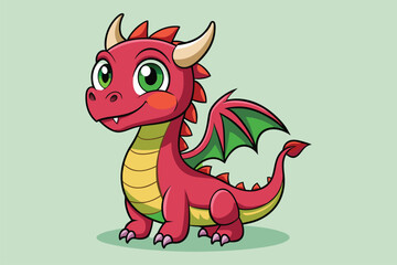 Cute  dragon cartoon, illustration   vector eps