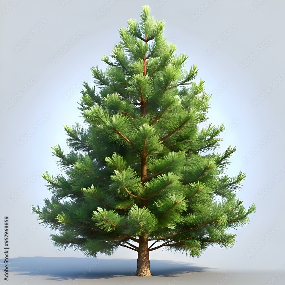 Aufkleber a realistic 3d model of a pine tree. perfect for adding a touch of nature to your designs.