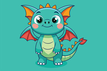 Cute  dragon cartoon, illustration   vector 13.eps