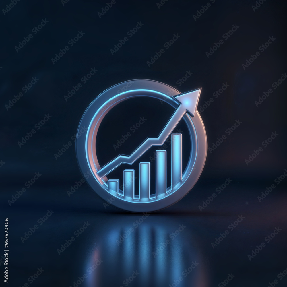 Aufkleber graphs charts numerical finance security logo 3d. generaive ai