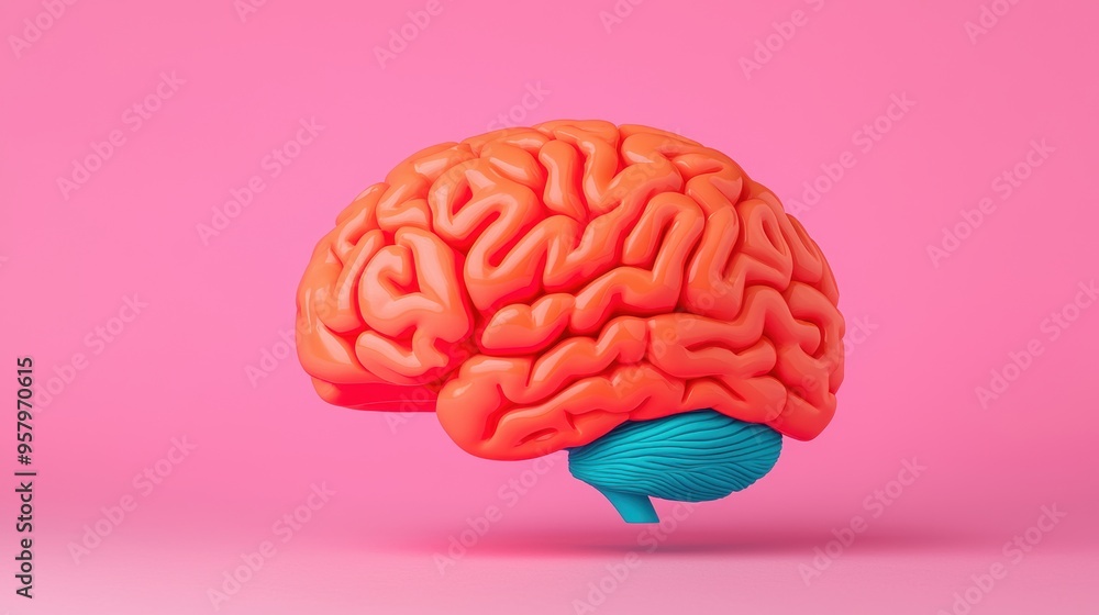 Aufkleber illuminated business innovation concept with abstract glowing brain in , copy space and selective fo