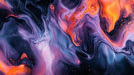 Vibrant hues intertwine in an abstract design, capturing dynamic forms and textures that inspire a sense of motion and creativity.