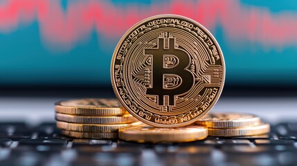 Futuristic Global Economy Concept with Floating Digital Currencies in , Copy Space for Text, Selective Focus,