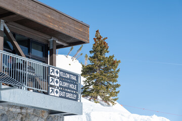 Interesting names for a ski run, Alta Ski Resort, Alta UT, USA, February 4, 2023