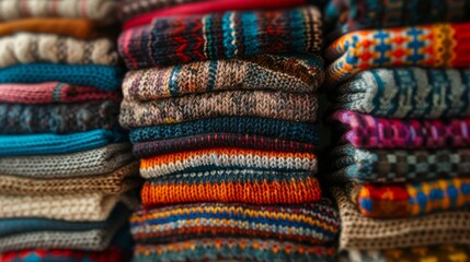 Charming sweater display  a cozy collection perfect for storage or showcase in your space