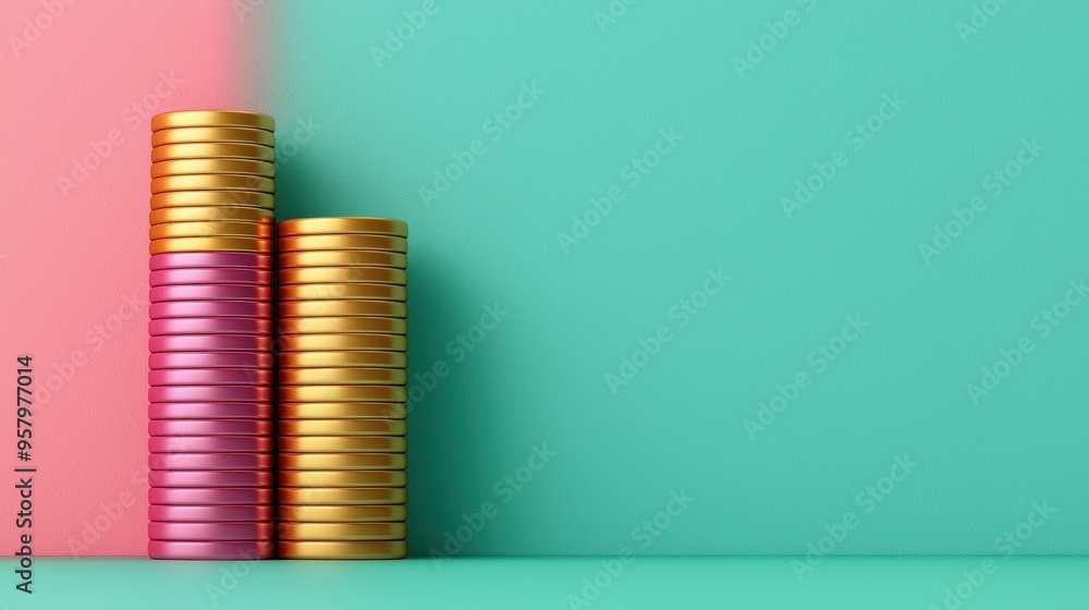 Aufkleber scaling business finance - with copy space and selective focus for text in