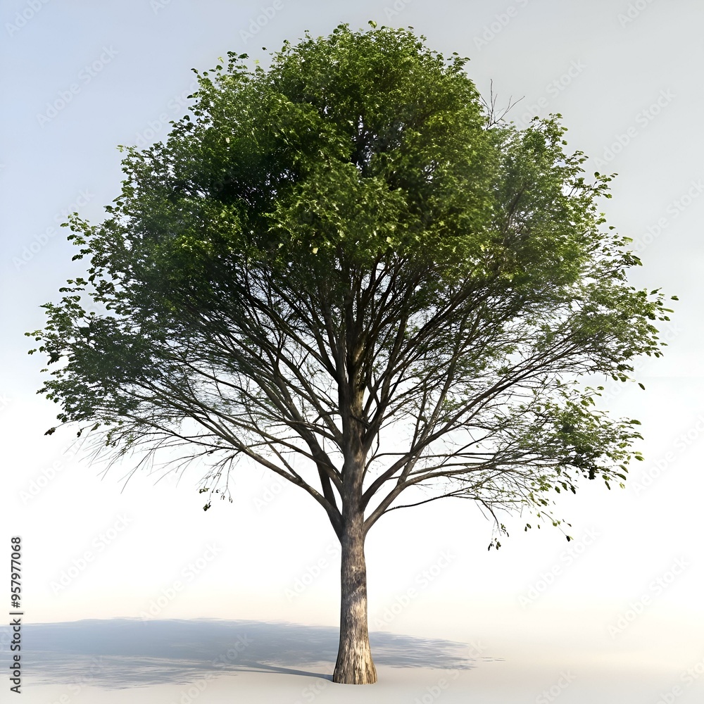 Poster isolated 3d rendering of a leafy tree with a strong trunk. perfect for adding a touch of nature to y