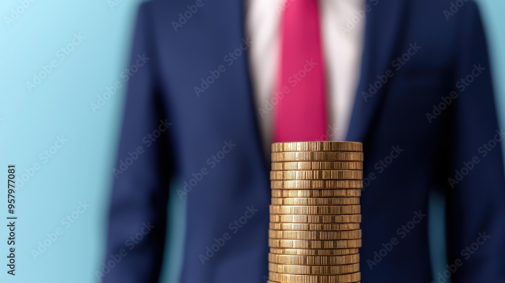 Poster business scalability concept with expandable financial structure in , copy space for text, selective