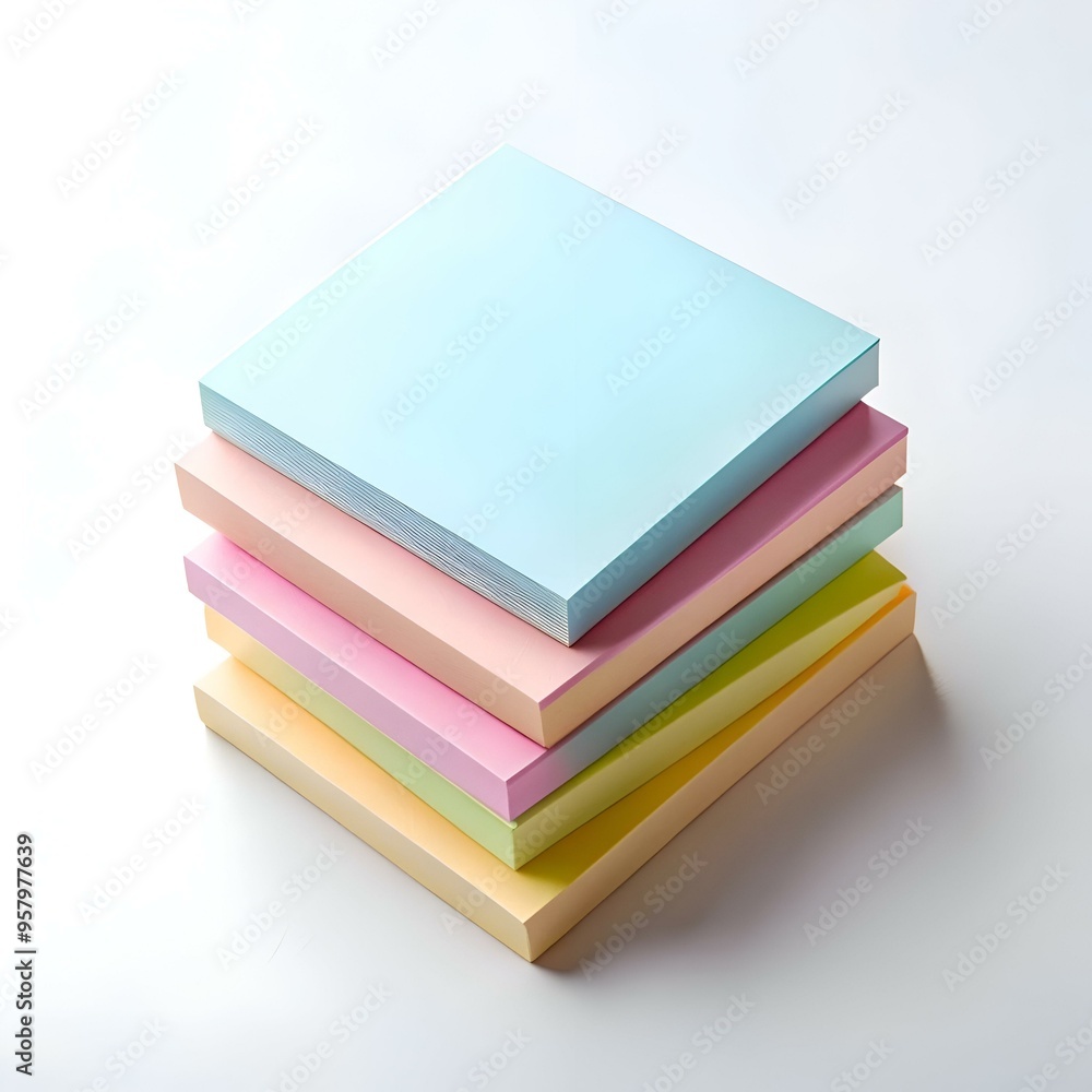 Poster a stack of colorful sticky notes. perfect for adding a pop of color to your workspace or for taking 
